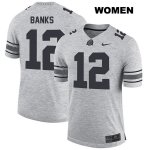 Women's NCAA Ohio State Buckeyes Sevyn Banks #12 College Stitched Authentic Nike Gray Football Jersey YI20T73DB